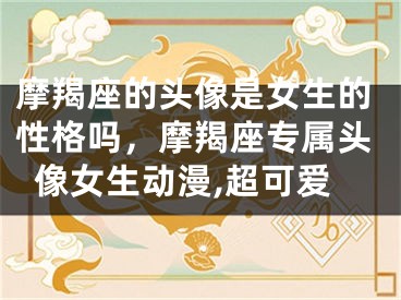 摩羯座的头像是女生的性格吗，摩羯座专属头像女生动漫,超可爱