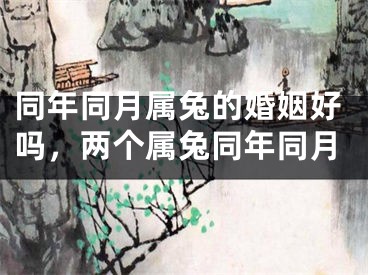 同年同月属兔的婚姻好吗,两个属兔同年同月