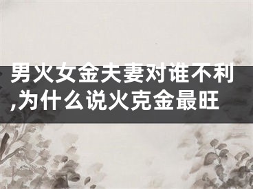 男火女金夫妻对谁不利,为什么说火克金最旺