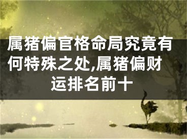 属猪偏官格命局究竟有何特殊之处,属猪偏财运排名前十