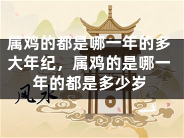 属鸡的都是哪一年的多大年纪，属鸡的是哪一年的都是多少岁