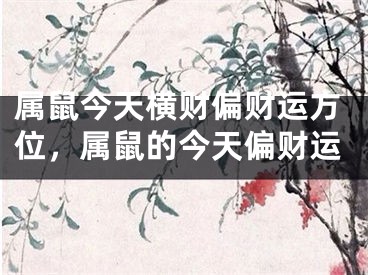 属鼠今天横财偏财运方位，属鼠的今天偏财运