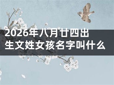 2026年八月廿四出生文姓女孩名字叫什么