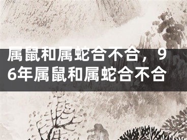 属鼠和属蛇合不合,96年属鼠和属蛇合不合