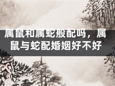 属鼠和属蛇般配吗,属鼠与蛇配婚姻好不好