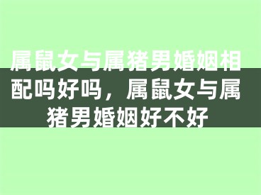 属鼠女与属猪男婚姻相配吗好吗,属鼠女与属猪男婚姻好不好