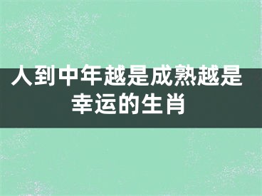 人到中年越是成熟越是幸运的生肖