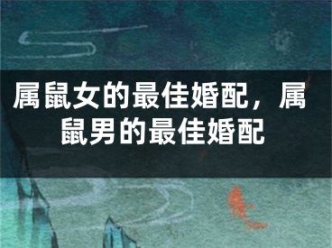 属鼠女的最佳婚配,属鼠男的最佳婚配