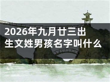 2026年九月廿三出生文姓男孩名字叫什么
