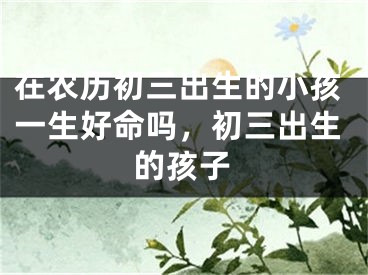 在农历初三出生的小孩一生好命吗，初三出生的孩子