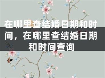 在哪里查结婚日期和时间,在哪里查结婚日期和时间查询